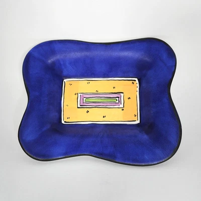 Bandeja de arte pop modernista Colleen OReilly tigela lafferty argila espirituosa Canadá 1996 - Imagem 1 de 4
