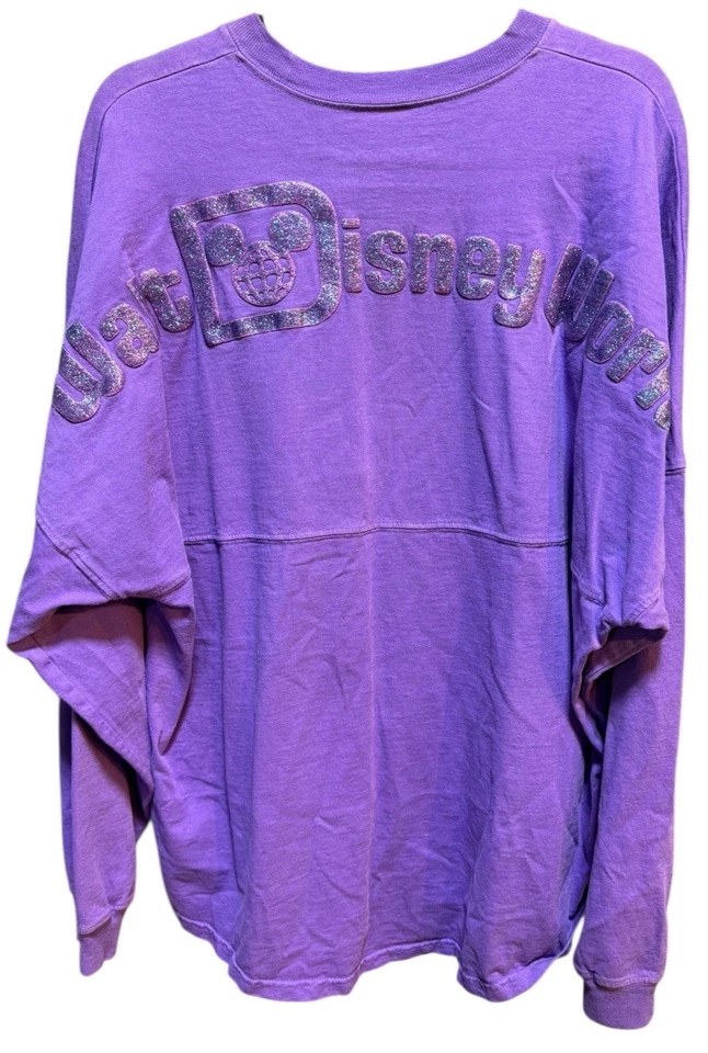 迪士尼公园药水精神球衣紫色闪亮长袖 L 码 — 第 1/4 张图片