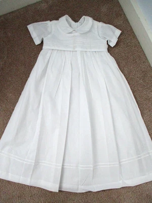 NWT Elegant Baby Boys 0-12months White Christening Gown Cotton Baptism Gown - Image 1 of 4