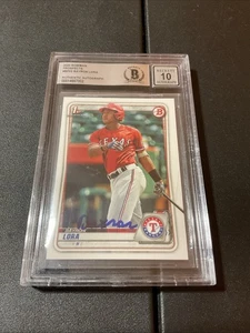 Bayron Lora Signed 2020 Bowman Prospects Rangers RC Rookie BGS BAS 10 AUTO - Picture 1 of 5