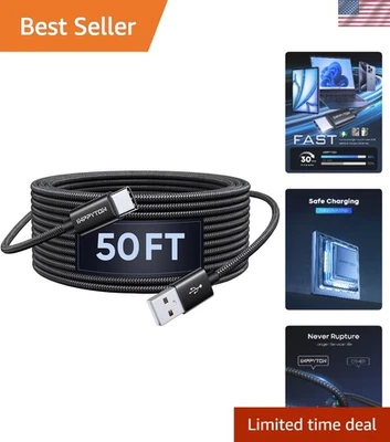 Extra Long USB A to USB C Cable - Reliable Charging - Image 1 of 4