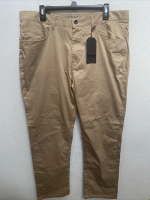 Pantalones Hudson & Barrow Performance Caqui Beige 38X30 Nuevos con Etiquetas Ajustados Elastizados $78 Foto 1 de 4
