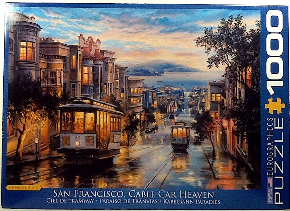 San Francisco California Cable Car Heaven Eugene Lushpin 1000 pc 19X26 Puzzle - Image 1 of 1
