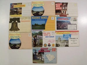 Pennsylvania PA & S.C. SOUVENIR POSTKARTENMAPPEN TOURISTENORTE! Konvolut 10 70er Jahre - Bild 1 von 6