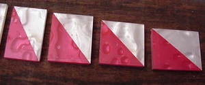 INCRUSTACIONES BLANCAS + ROJAS DE DOS TONOS PARA DIAPASÓN GUITARRA - Imagen 1 de 4