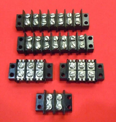 Molded Phenolic Black Barrier /Terminal Boards   Quantity 5 - Image 1 of 4