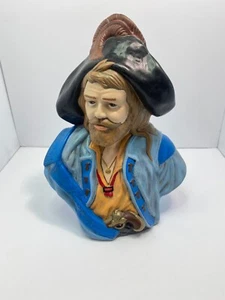 Swashbuckler Pirate Conquistador Buccaneer Ceramic Bust Statue VTG Holland Mold - Picture 1 of 12