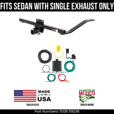 For 03-11 Saab 9-3 Trailer Hitch w/ 4 Pin Wiring Fit Sedan w/ Single Exh. Curt - Image 1 of 3