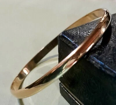 Bracelet Jonc massif en or jaune 18 carats - Photo 1/2