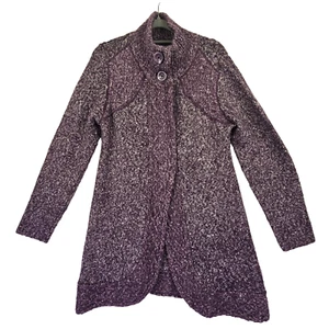 Prana Angelica Duster Cardigan Sweater Womens XL Marled Cable Knit Snap Relaxed - Picture 1 of 14