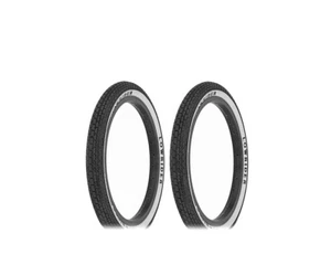 F&R Original Lowrider Bicycle Raised "Logo" TIRE 16" X 1.75 BLACK/WHITE (2)TIRE - Picture 1 of 1
