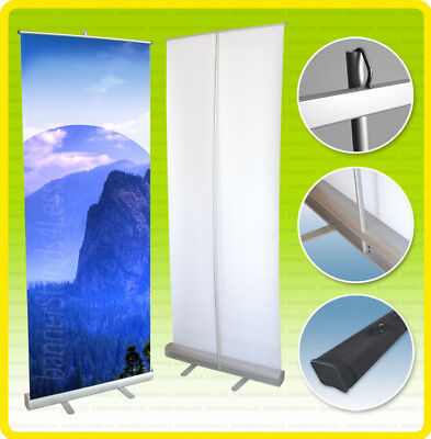 24x79 Retractable Banner Stand Trade Show Roll Up Custom Display Free Printing • 72.99$