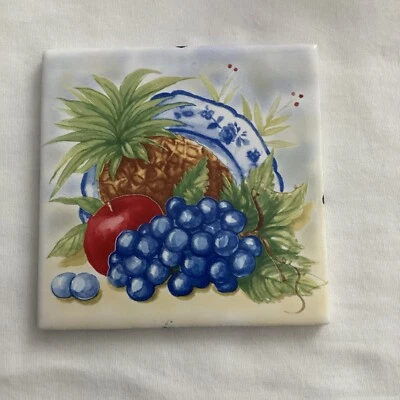 Prato de frutas Jeffrey Court azulejo cerâmico - D100 - 4,25” x 4,25” - NOVO - Imagem 1 de 3