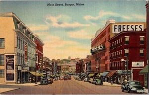 Main Street, Bangor, Maine Vintage Postkarte KC10 - Bild 1 von 2