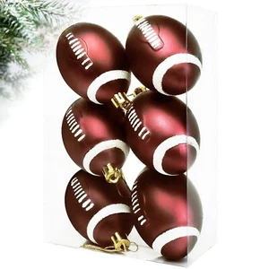 Christmas Ball Ornaments, 6Pcs Classic Football Baseball Xmas Ball Ornaments,... - Picture 1 of 7