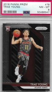 2018-19 Panini Prizm Trae Young #78 PSA 8 NM-MT Rookie Atlanta Hawks RC - Picture 1 of 2