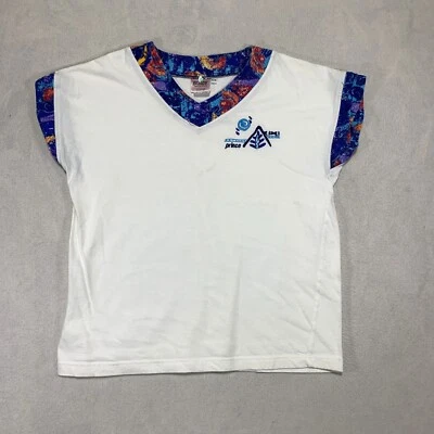 Camisa de tenis Prince Sports Wear para mujer mediana blanca azul viaje 100 % algodón Foto 1 de 4