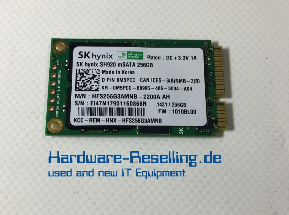 Dell SK Hynix 256GB 1,8" mSATA 6G SH920 0M5PCC HFS256G3AMNB-2200A - Bild 1 von 1