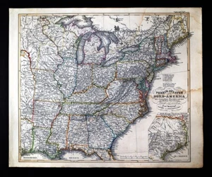 1847 Stieler Stulpnagel Map United States Texas Iowa Wisconsin Indian Territory - Picture 1 of 6
