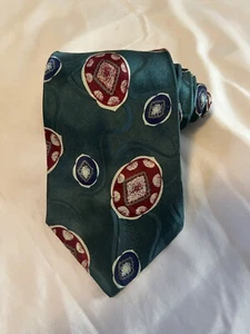 Mark Alexander Green/Red/Blue Geometric Tie Necktie 55"x3.5" - Picture 1 of 7