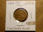 1858 SL FLYING EAGLE CENT  FINE /  FINE  SMALL LETTERS  ROTATION ERROR