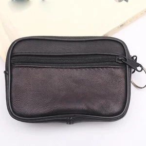 Men's Fashion Coins Purse with Keychain Black D3H7 - Picture 1 of 14