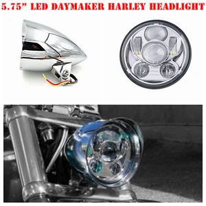 5.75" Chrome alloy LED daymaker headlight Harley SOFTAIL FLST Fat Boy Heritage - Picture 1 of 7