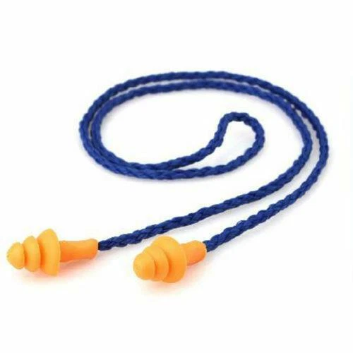 Smart Fit Moulded Ear Plugs Orange/Blue Cord Noise Protection