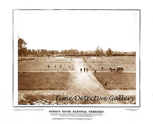 Cementerio Nacional Stones River, Murfreesboro, TN - 1867 - Impresión fotográfica histórica - Imagen 1 de 1