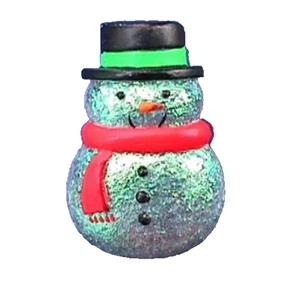 Punze PIN Weihnachten Vintage SCHNEEMANN irisierend GLITZER ROT SCHAL 1990er Brosche - Bild 1 von 2