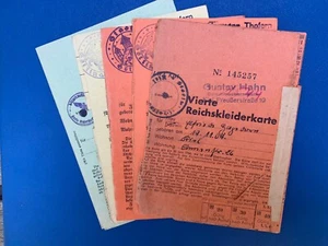 WWII GERMANY. 5 VARIOUS ISSUES OF CLOTHING STAMPS -:- IN NICE ORIGINAL CONDITION - Picture 1 of 11