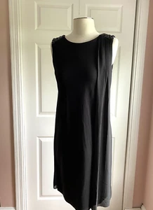 NEW! Chelsea & Theodore $98 Sleeveless Black Dress Embellished Beaded Shoulders - Picture 1 of 9