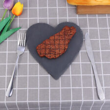 Slate Heart Cheese Board Stone Serving Plate Tray 20cm Black