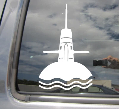 Calcomanía adhesiva de vinilo de alta calidad para ventana automática de automóvil submarino superficie azul marino 09008 Foto 1 de 2