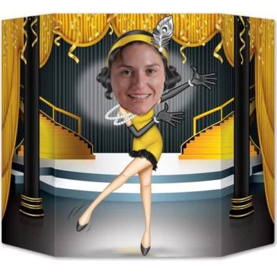 Great Roaring 1920's Paper Photo Prop Flapper and Man 37" x 25" Roaring 20s - Image 1 of 2