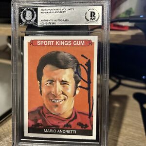 MARIO ANDRETTI Auto Signed 2022 Sport Kings Card BAS encased Indy Racing