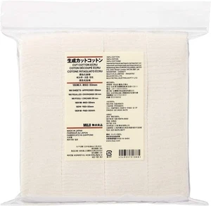 MUJI Cut Cotton Pads Ecru 180 Sheets 60×50mm Japan Made Skincare Makeup Removal - Picture 1 of 3