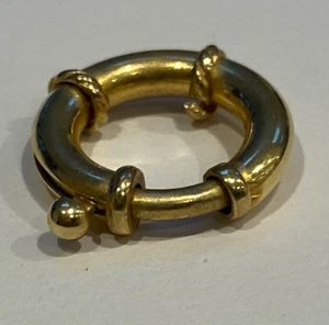 LARGE 15mm 9CT GOLD  BOLT RING JEWELLERY CATCH CLASP 4 BRACELET NECKLACE 1.8 gra - Picture 1 of 5