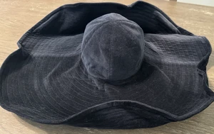 Morgane Le Fay floppy lässig schwarz Draht befestigte Krempe Hut feminin Luxus - Bild 1 von 9