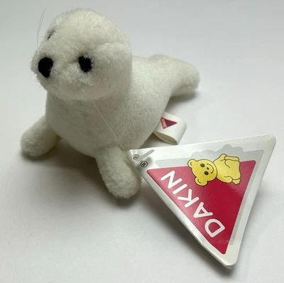 Juguete de peluche vintage 1983 White Seal Pup 5" de Dakin con etiqueta original Foto 1 de 4