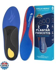 Plantillas WalkHero para fascitis plantar - Inserciones de soporte para arco para hombres mujeres, ortográficas - Imagen 1 de 5