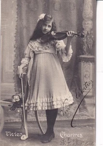 Vivien Chartres - Violinistin - Karte von 1907 - original signiert - Picture 1 of 2