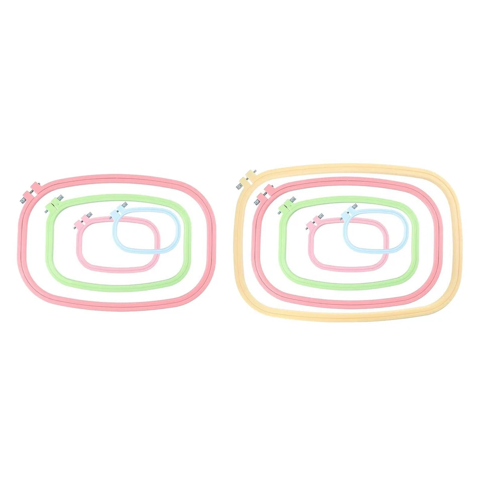 4/5-Pieces Embroidery Hoops, Adjustable Rectangle Cross Stitch Hoop Rings for - Image 1 of 1
