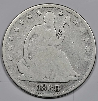 Medio dólar libertad sentada 1868.  209584 Foto 1 de 2