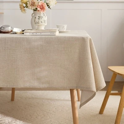 Linen Cotton Tablecloth Easy To Use Table Cover Everyday Use Tablecloth - Image 1 of 4