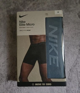 1 Paio Slip Boxer Nike Dri-Fit Elite Micro Nuovi Uomo Taglia Media Blu Fumè - Foto 1 di 2