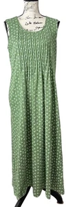 Vermont Country Store Kleid Blumen Baumwolle Strick Pullover Grün Weiß Prärie Gr. S - Bild 1 von 8