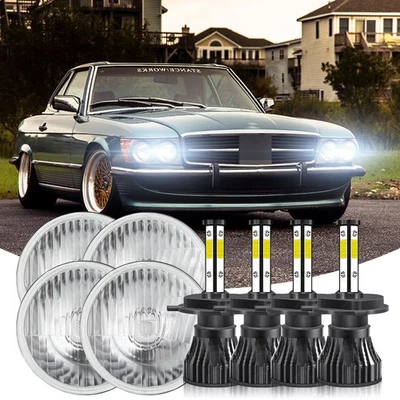 Faros LED altos/bajos para Mercedes-Benz 380SL 450SL 560SL 4 piezas 5 3/4" 5,75 pulgadas Foto 1 de 4