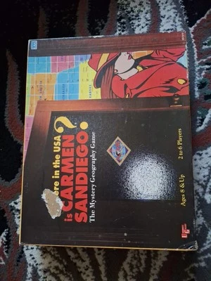 Vintage 1993 Where In USA is Carmen Sandiego Board Game, Unplanned - Image 1 of 4