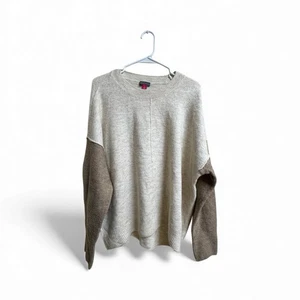 Vince Camuto Colorblock Pullover Damen Large beige hellbraun Pulli weicher Strick - Bild 1 von 5
